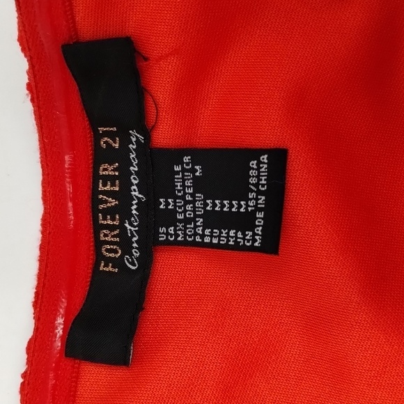 Forever 21 Contemporary Red Lace Strapless Dress Size Medium - Picture 9 of 10